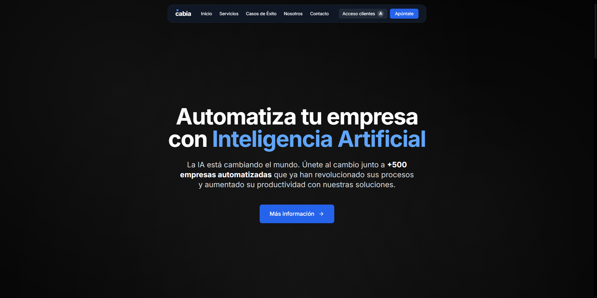 Captura de pantalla del proyecto CABIA - Agencia de IA - Agencia de IA, una plataforma enfocada en automati...