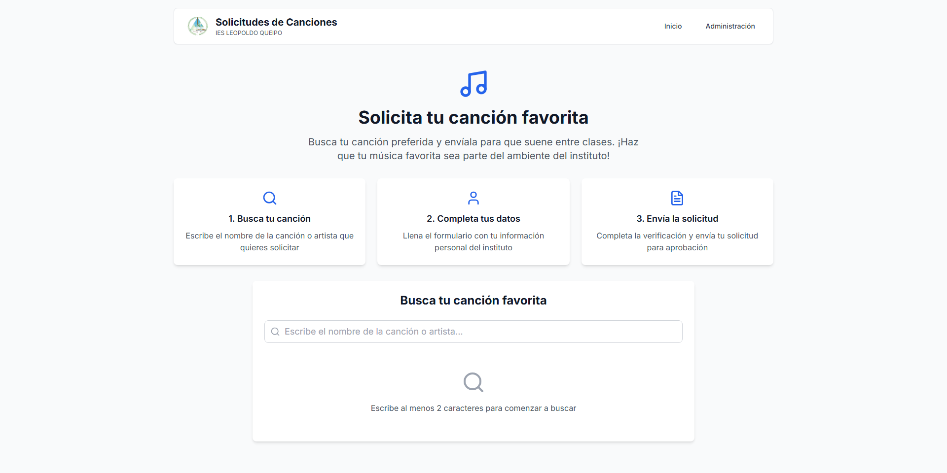 Captura de pantalla del proyecto Sistema de Música IES Leopoldo Queipo - Pagina web desarrollada y securizada completamente...